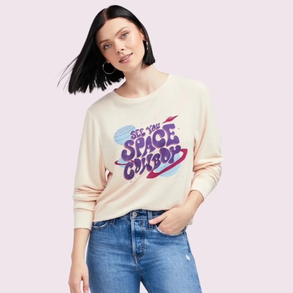 Wildfox See You Never Baggy Beach Jumper - Gossamer Pink